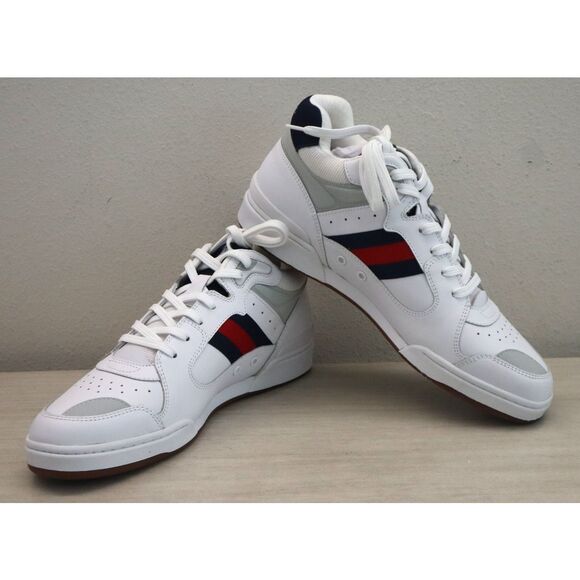 Polo Ralph Lauren Men's Sz 13D White Multi Leather Court Mid Pro Casual Shoes - Picture 13 of 14